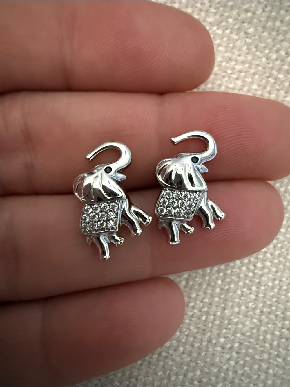 Silver Elephant Charm Earrings - Silver Elephant Studs